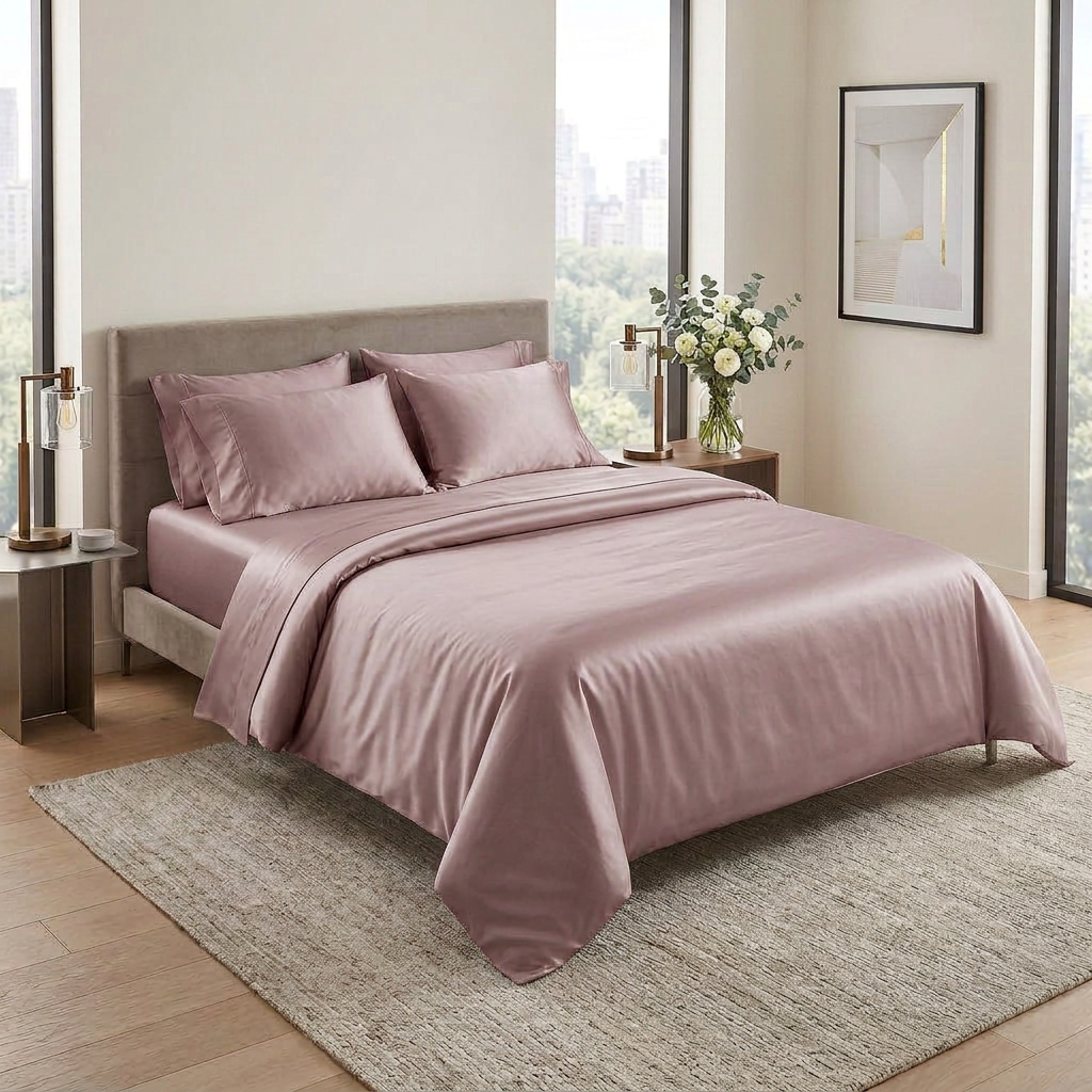 Cherry Pink Cooling Bamboo Duvet Set